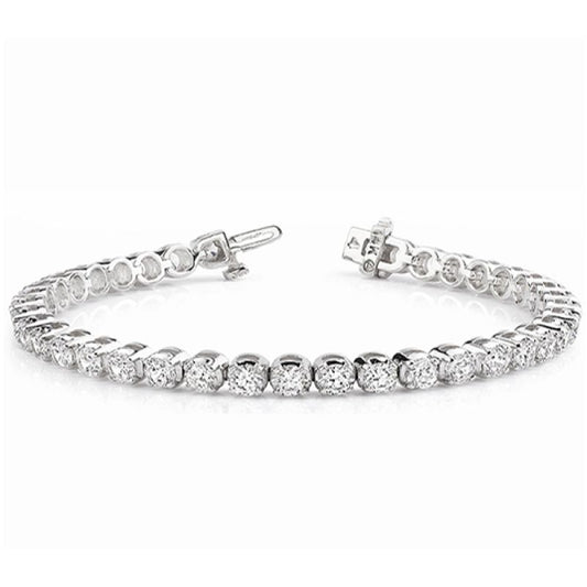 14K White Gold Diamond Bracelet; 4 ctw
